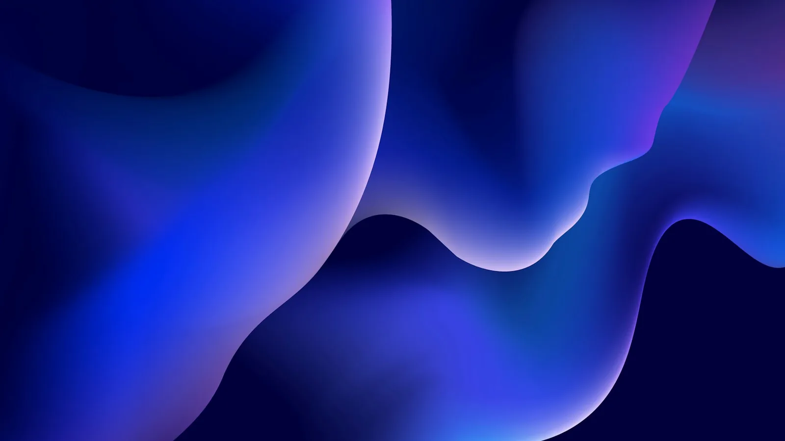 Composición abstracta de formas fluidas en azul y violeta